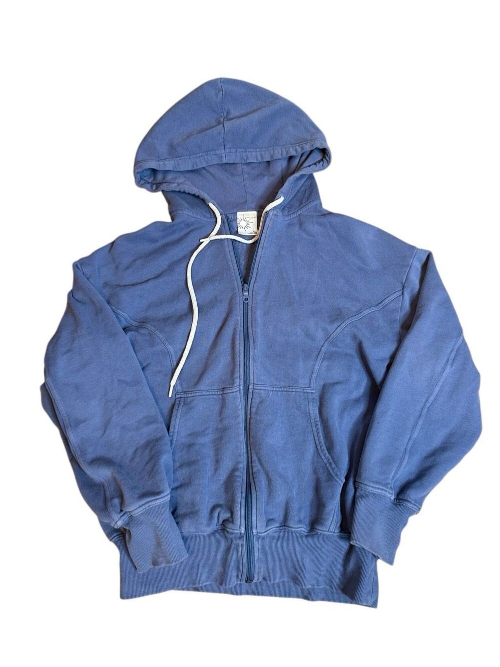 Aerie Offline Blue Full Length Zip up Hoodie Small
